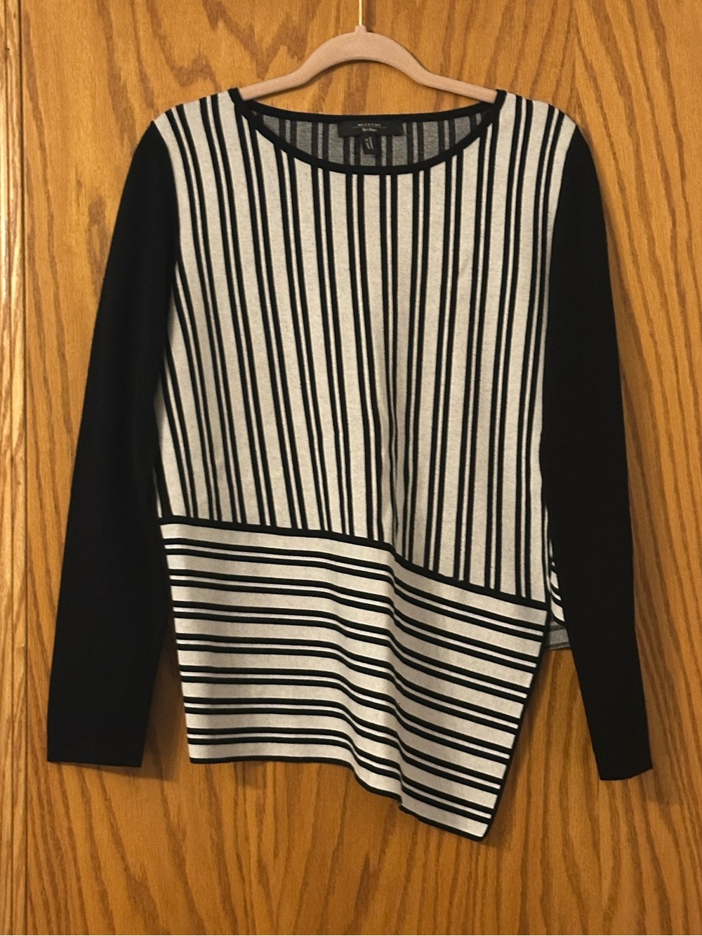 Weekend by Max Mara Asymmetric Striped Sweater - Size L **Flawed